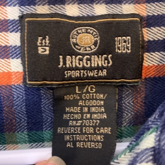 J. Riggings men’s long sleeve button down shirt size large - Picture 2 of 4